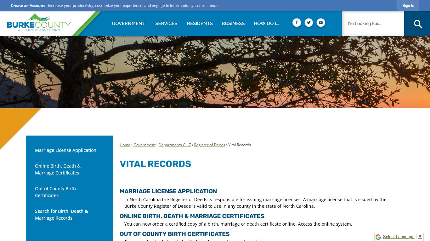 Vital Records | Burke County, NC