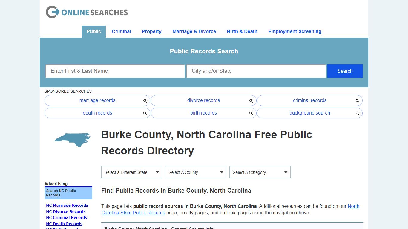 Burke County, North Carolina Public Records Directory