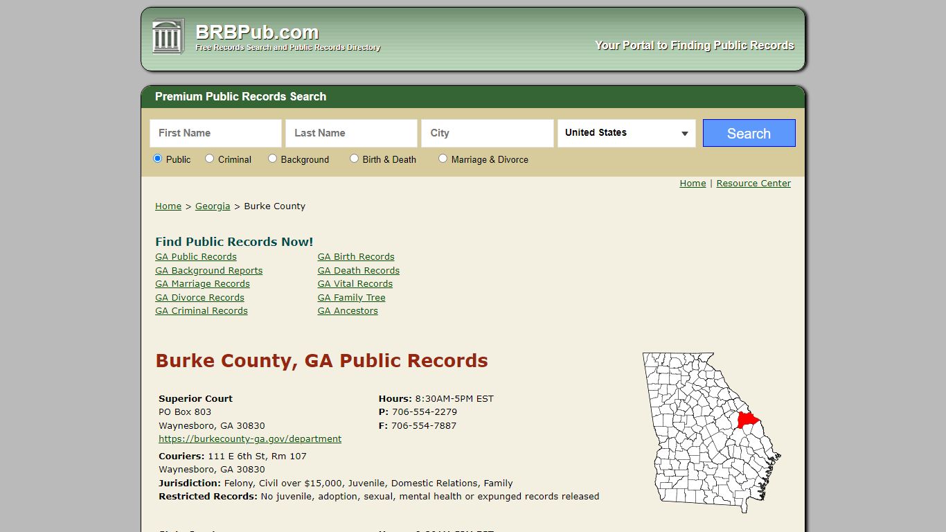 Burke County Public Records | Search Georgia Government Databases